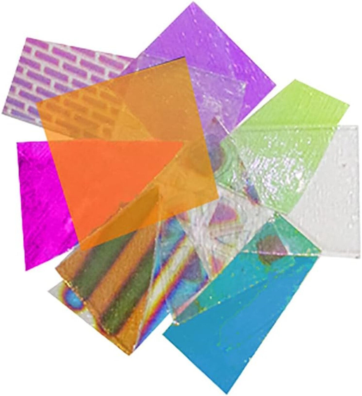 CBS Dichroic Assorted Glass Jewelry Pack Thin Clear 1/4lb.Bag 96coe